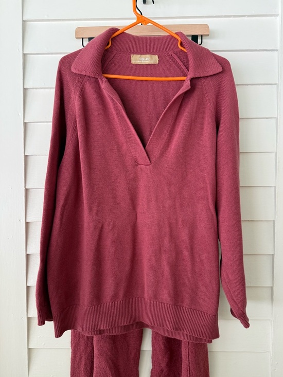 Free People Other - Free People | Drea Set Pink Knit Lounge Set Sweater + Pants XS